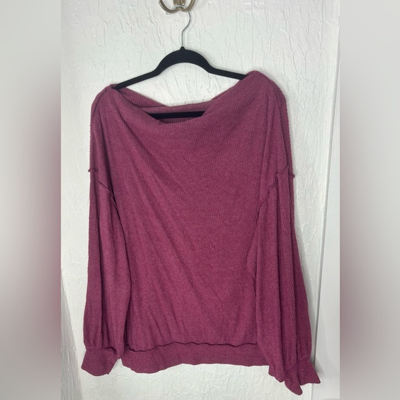 Free People We The Free Main Squeeze Hacci Wine size medium - Picture 2 of 4